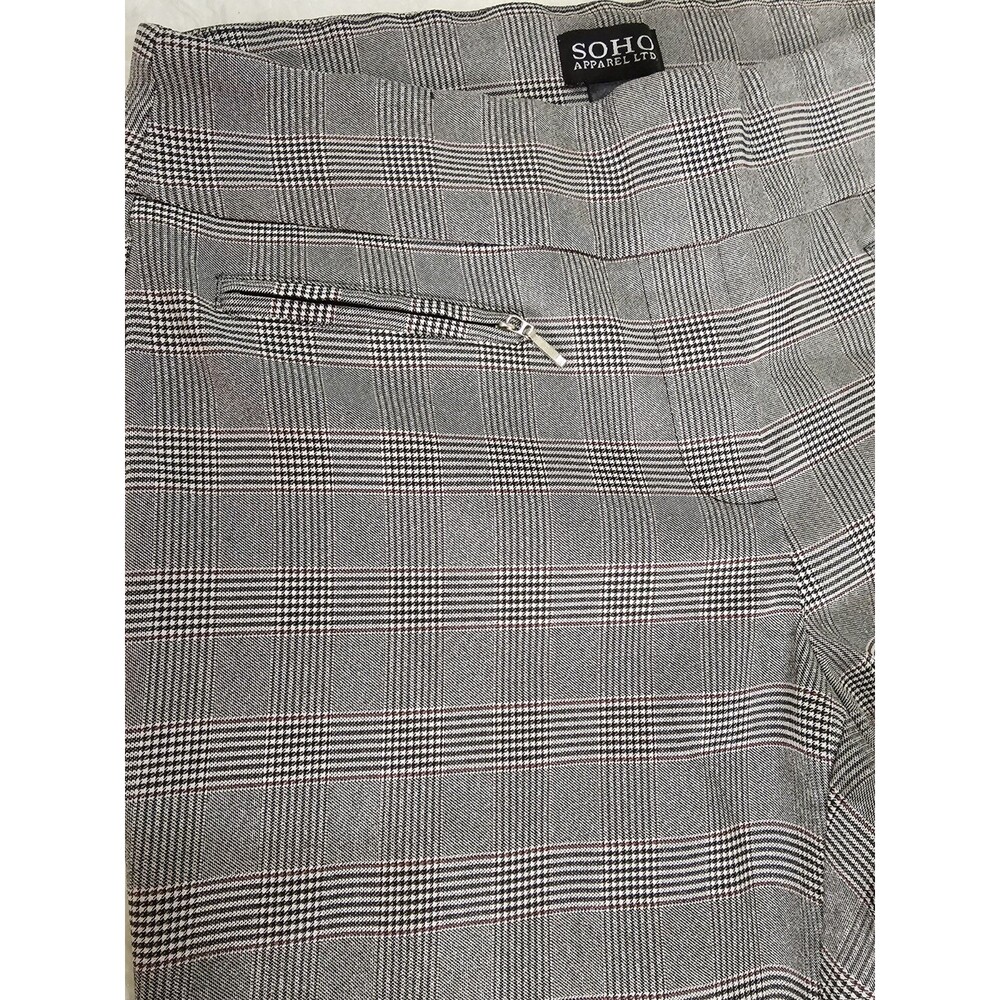 Soho Apparel Tapered Ankle Length Dress Pants Women's Size M - Houndstooth Plaid - Picture 9 of 11